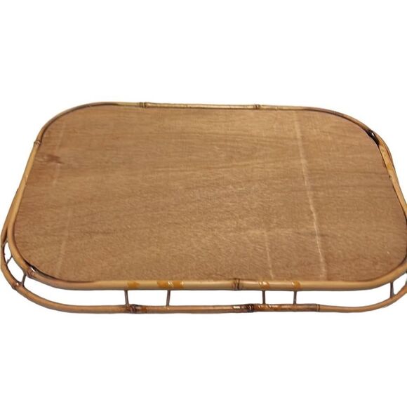 Rattan Bamboo Tan Woven Tray Size 18.5 x 13 Inches - Picture 5 of 7